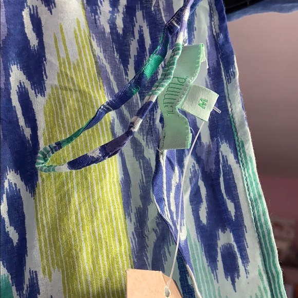 NWT Francesca’s Blue Teal Deep V Print Swimsuit Cover Up Dress - Picture 4 of 6